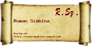 Ruman Szabina névjegykártya